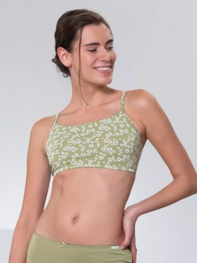 Lot de 2 brassières en 95 % de coton bio, vert, GOTS et VEGAN