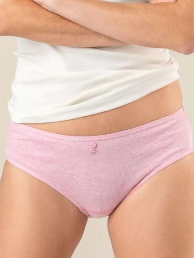 Lot de 2 slip "Rasina" en 100 % de coton bio, rose, GOTS et VEGAN