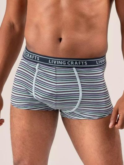 Lot de 2 boxer en 95 % de coton bio, navy et vert, GOTS et VEGAN