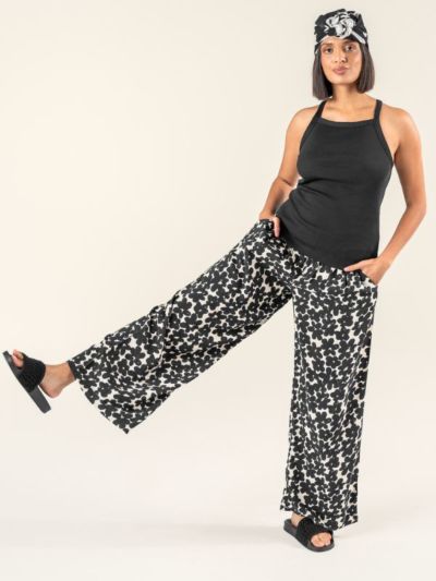 Pantalon 100 % en viscose, noir, VEGAN