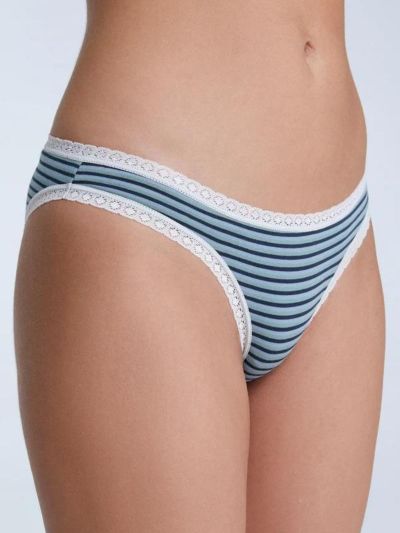 Slip rayé en 95 % de coton bio, bleu, KBA