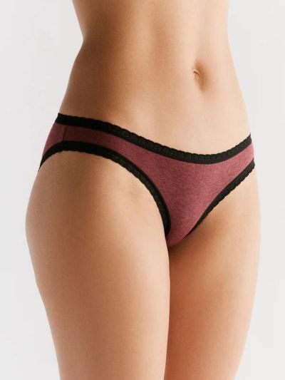 Ligne "PASTEL" slip 95 % de coton bio, Rouge rouillé, KBA