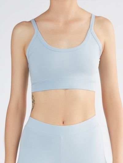 Ligne "CHLOE" bustier 95% coton bio, 5% élasthane, Bleu clair