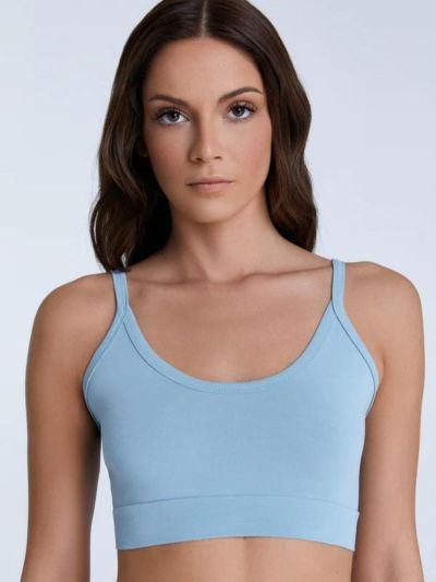 Brassière 95 % de coton bio, bleu clair, KBA