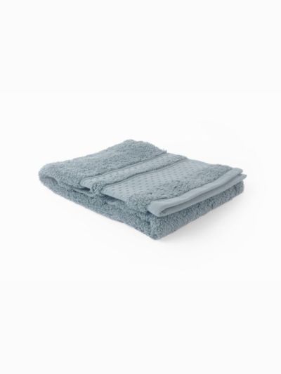 Serviette 100% coton bio 600 g/m2, 50X90 cm, bleu nébuleux, fabriqué au Portugal, GOTS