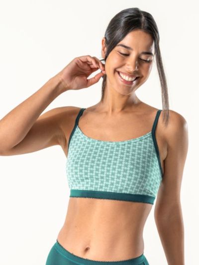 Lot de 2 brassières "PIPPA", coton bio, vert, GOTS et VEGAN