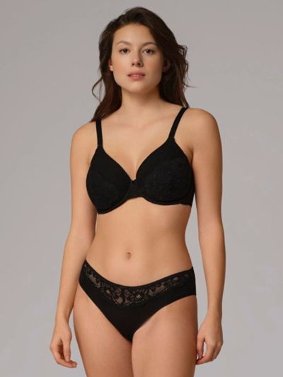 Soutien-gorge avec armatures en 92% de coton bio, noir, Fairtrade, GOTS