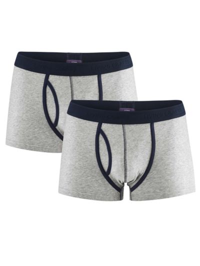 Lot de 2 boxers coton bio avec ouverture,  gris chiné