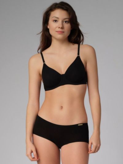 Soutien-gorge avec armatures en 92% de coton bio, noir, Fairtrade, GOTS