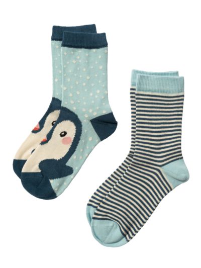 Lot de 2 paires enfant Pinguin, GOTS et VEGAN