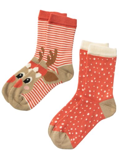 Lot de 2 paires enfant Deer, GOTS et VEGAN