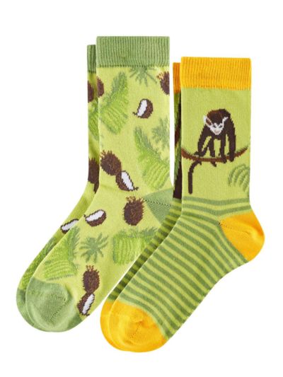 Lot de 2 paires enfant singe, GOTS