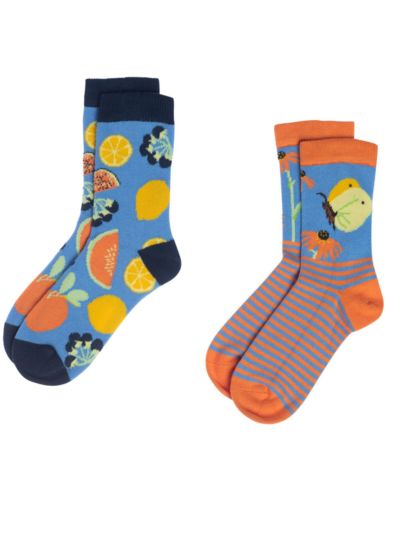 Lot de 2 paires enfant Fruits, GOTS et VEGAN