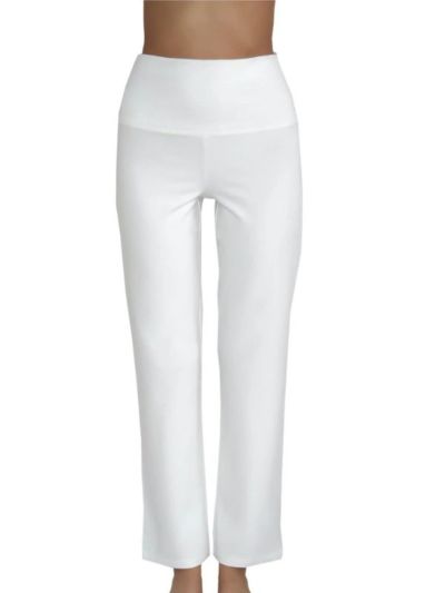 Pantalon de yoga pour femme, en 95% de coton bio, blanc, KBA