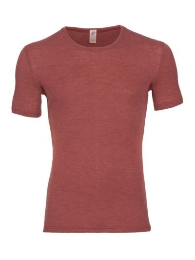 Tricot de peau pour homme, Laine et soie, rouge, GOTS et KBT