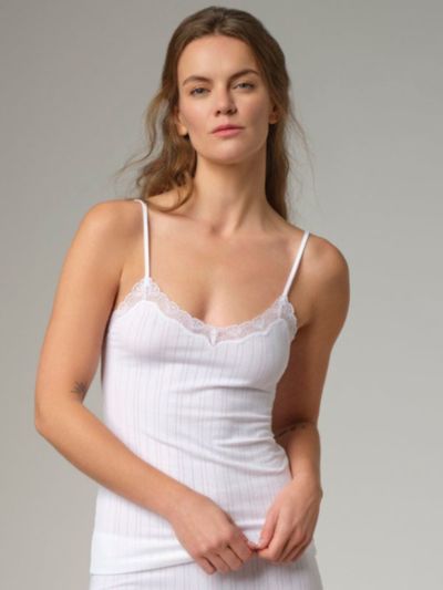 Maillot de corps bretelles fines en 92% de coton bio, blanc, Fairtrade, GOTS