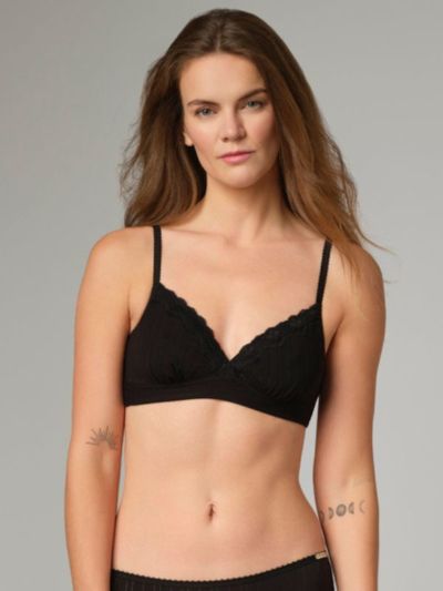 Soutien-gorge double épaisseur en coton bio, noir, Fairtrade, GOTS