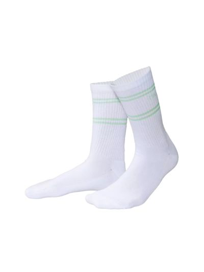 Chaussettes en Coton Bio "hautes" avec Semelle Rembourrée, blanc GOTS et VEGAN