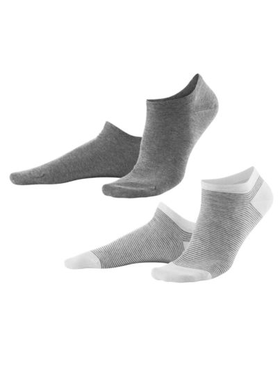 Lot de 2 paires Femme du 35 au 42 Gris/rayé GOTS