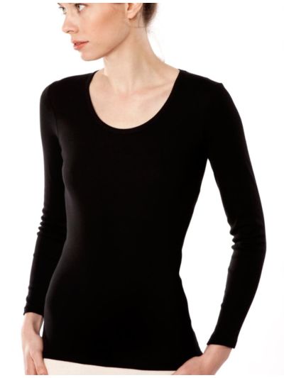 Ligne "CLASSIC" tricot de peau 100% coton bio, femme, noir