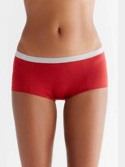 Shorty 95 % de coton bio, rouge, KBA