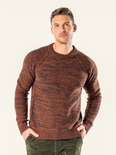 Pull "SYRELL" 100 % de laine bio, marron, GOTS