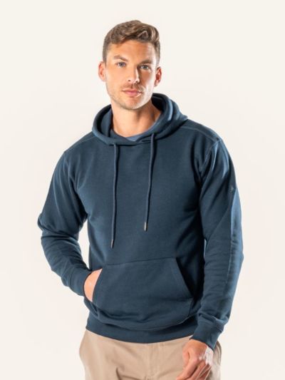 Sweat "SASSO" en 100 % de coton bio, bleu marine, GOTS et VEGAN