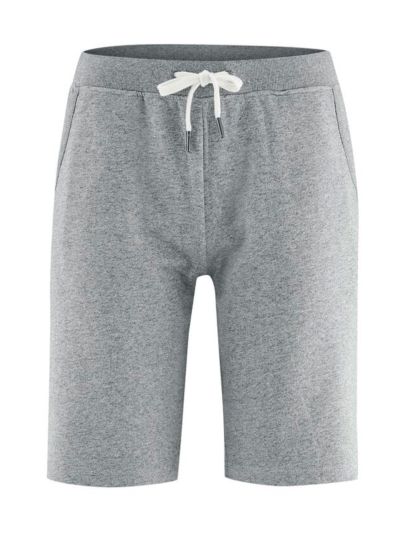 Short sweat léger 100% coton bio, gris chiné, GOTS