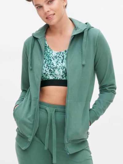 Veste sweat capuche coton bio Femme Silver pine, GOTS et VEGAN