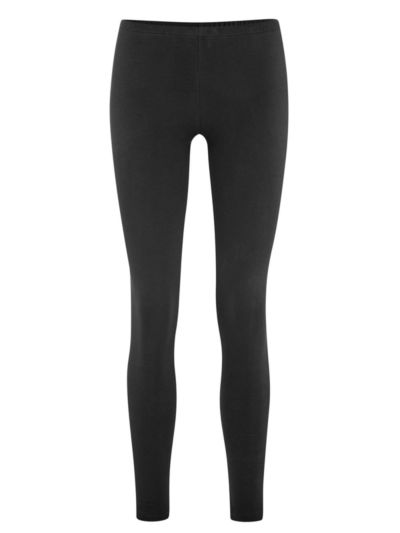 Legging d'hiver 94% de coton bio, long femme, GOTS, noir