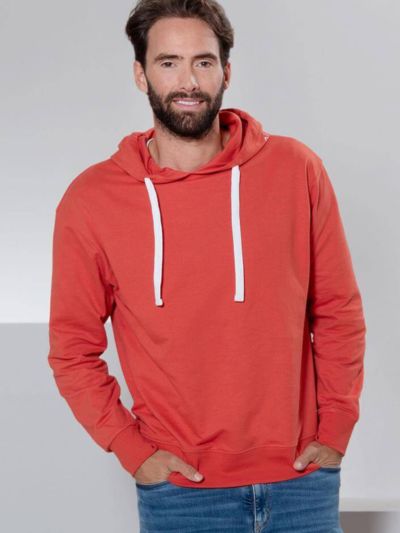 Sweat 100% coton bio orange brulé, certifié GOTS et VEGAN