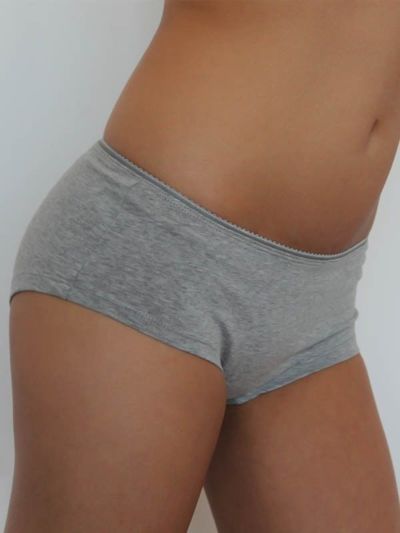 Ligne "LEELA" shorty coton bio gris chiné