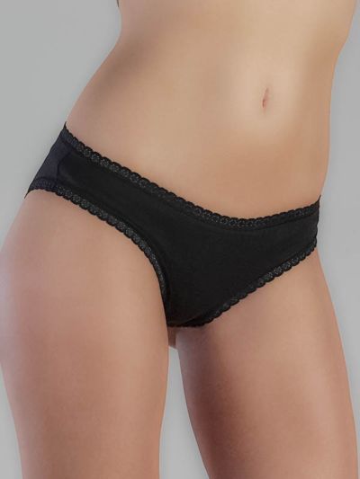 Ligne "CHLOE" slip coton bio Noir