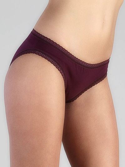 Ligne "CHLOE" slip coton bio Aubergine