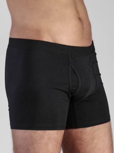 Boxer coton bio homme avec ouverture, Noir