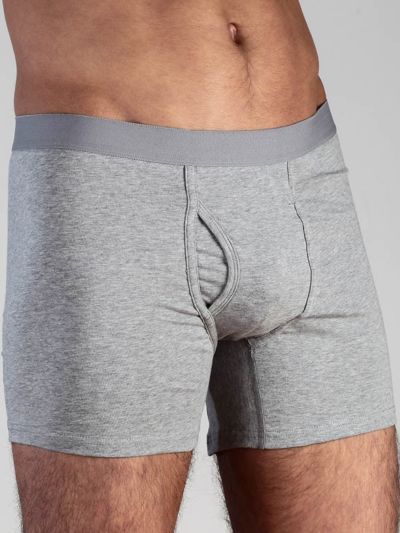 Boxer coton bio homme avec ouverture,  Gris chiné