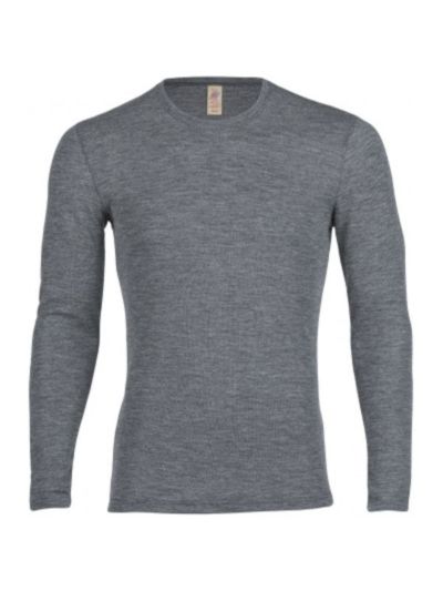 Tricot à manches longues pour homme, mélange gris, GOTS et KBT