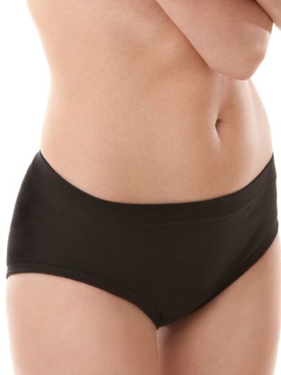 Ligne "CLASSIC" culotte taille haute 100% coton bio, coloris noir