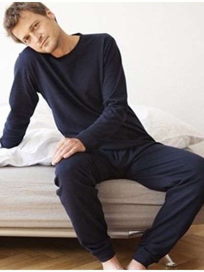 Pyjama 100% coton bio GOTS, Homme, bleu marine