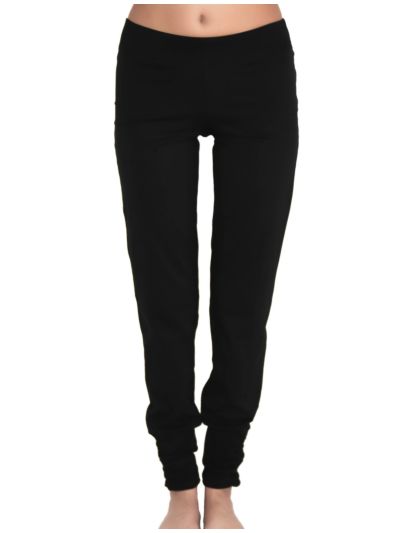 Pantalon coton bio Yoga bas resserré, noir, GOTS