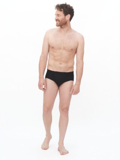 Slip 100% coton bio GOTS avec ouverture, noir