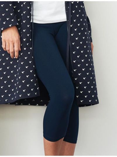 Legging coton bio 3/4,  Bleu foncé GOTS