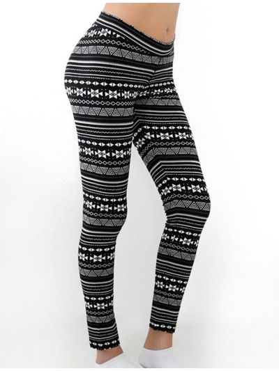 Legging 95% coton bio et 5% élasthane, Noir/Blanc GOTS