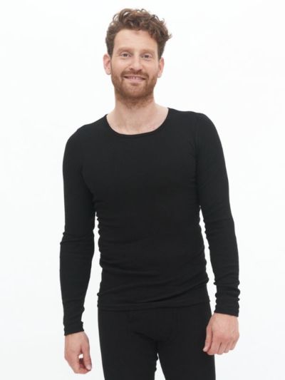 Tricot de peau 100% coton bio  homme, noir