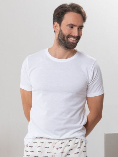 lot de 2 T-shirt 100% coton bio (120 gr/m2), Blanc, GOTS et VEGAN