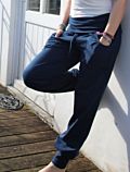 Pantalon coton bio bas resserré bleu marine