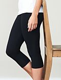 Legging coton bio 3/4 femme Noir GOTS