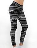 Legging 95% coton bio et 5% élasthane Noir/blanc